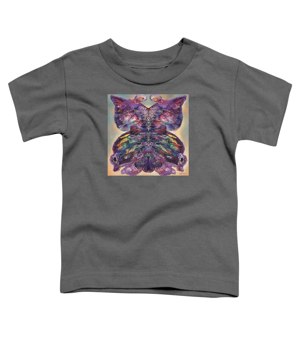 Butterfly Toddler T-Shirt featuring the painting Papalotl Series 3 by Ricardo Chavez-Mendez