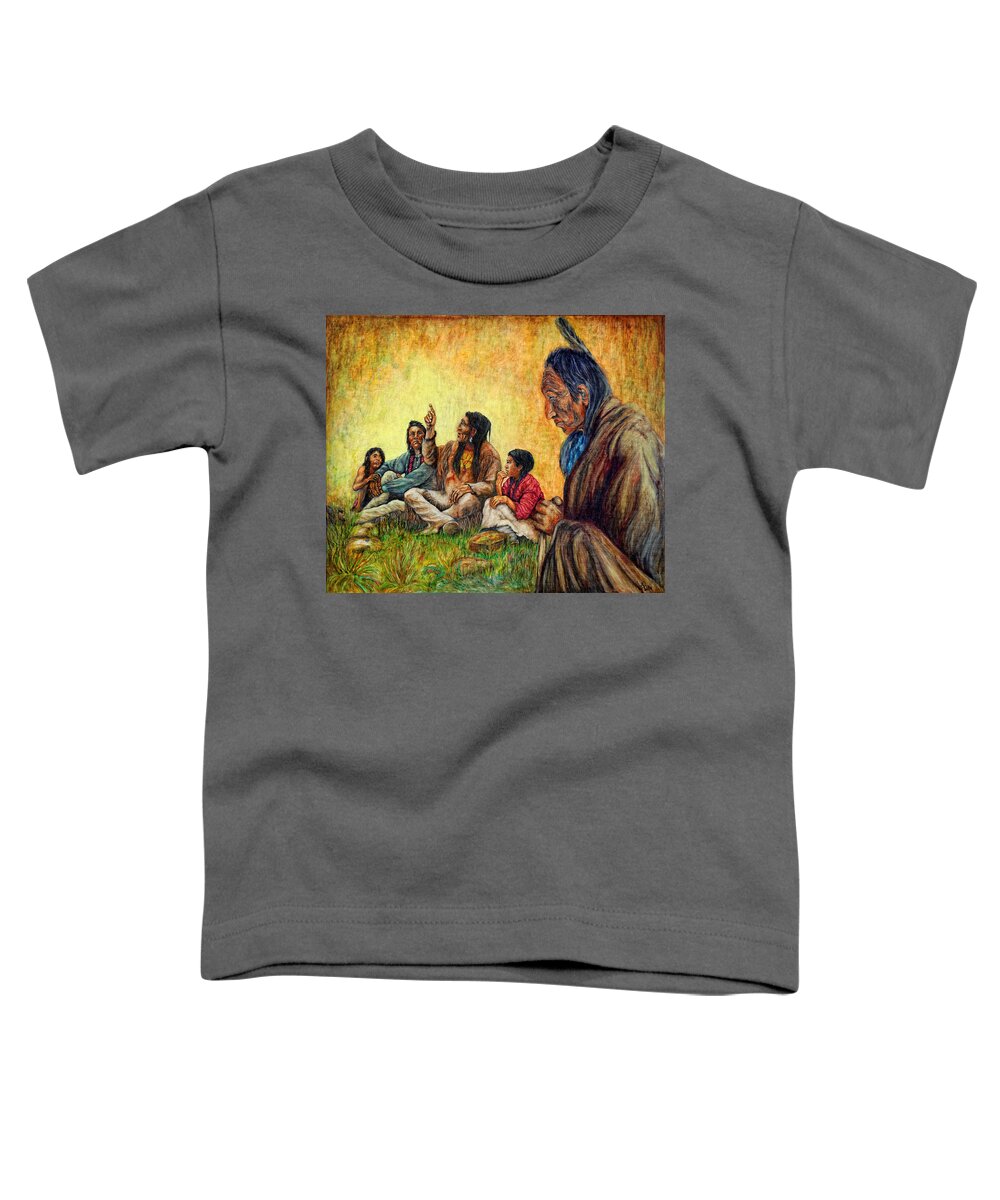 Texas Toddler T-Shirt featuring the drawing Tales Passed On #1 by Erich Grant