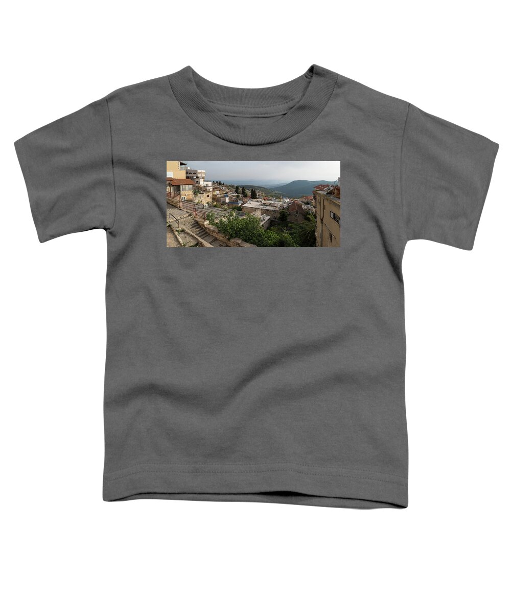Photography Toddler T-Shirt featuring the photograph View Of Houses In A City, Safed Zfat #1 by Panoramic Images