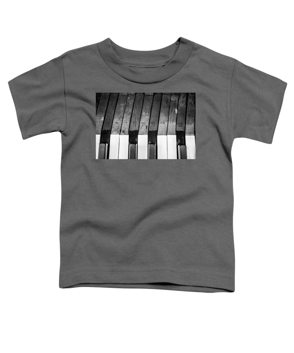 Piano Toddler T-Shirt featuring the photograph 10 Keys by David Downs