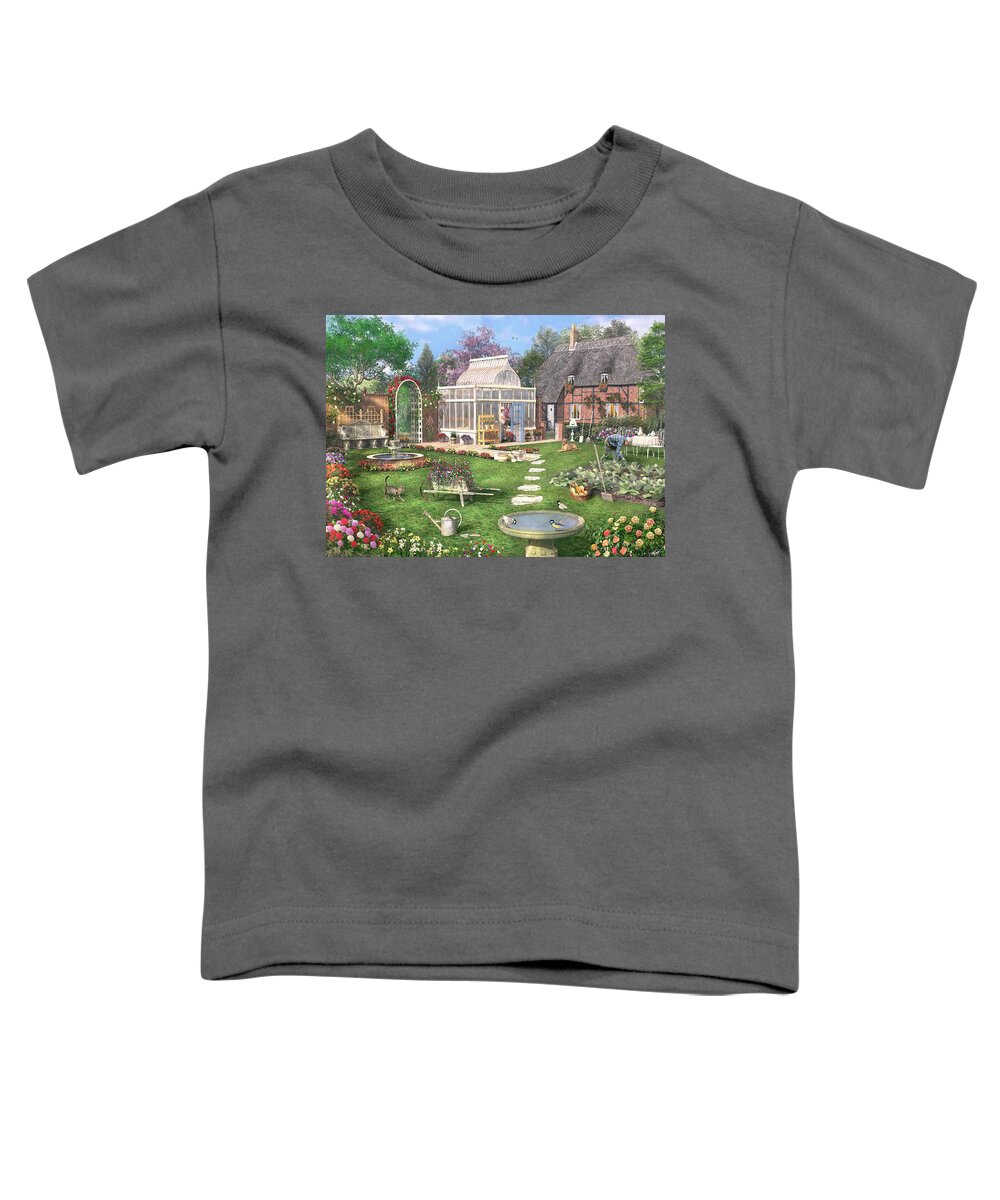 Cottage Toddler T-Shirt featuring the photograph The Cottage Garden by MGL Meiklejohn Graphics Licensing