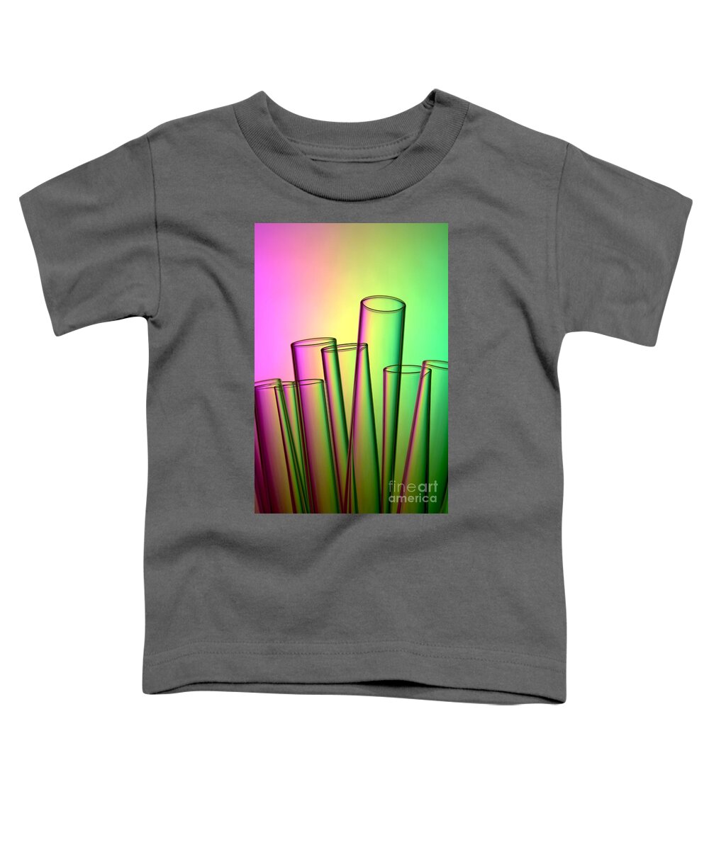 Test Toddler T-Shirt featuring the photograph Laboratory Test Tubes in Science Research Lab #16 by Science Research Lab