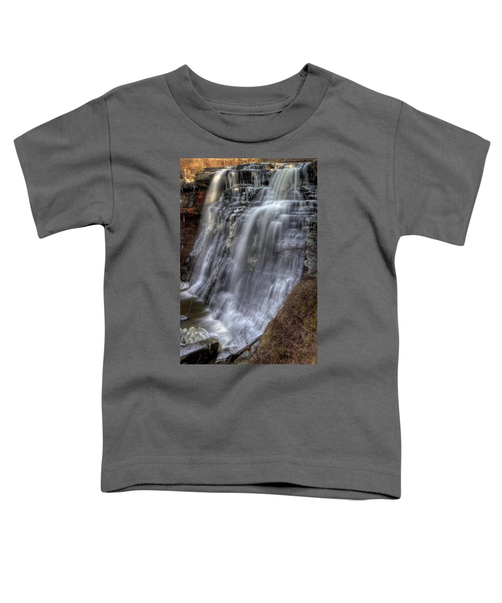 Waterfall Toddler T-Shirt featuring the photograph Brandywine Falls #2 by David Dufresne