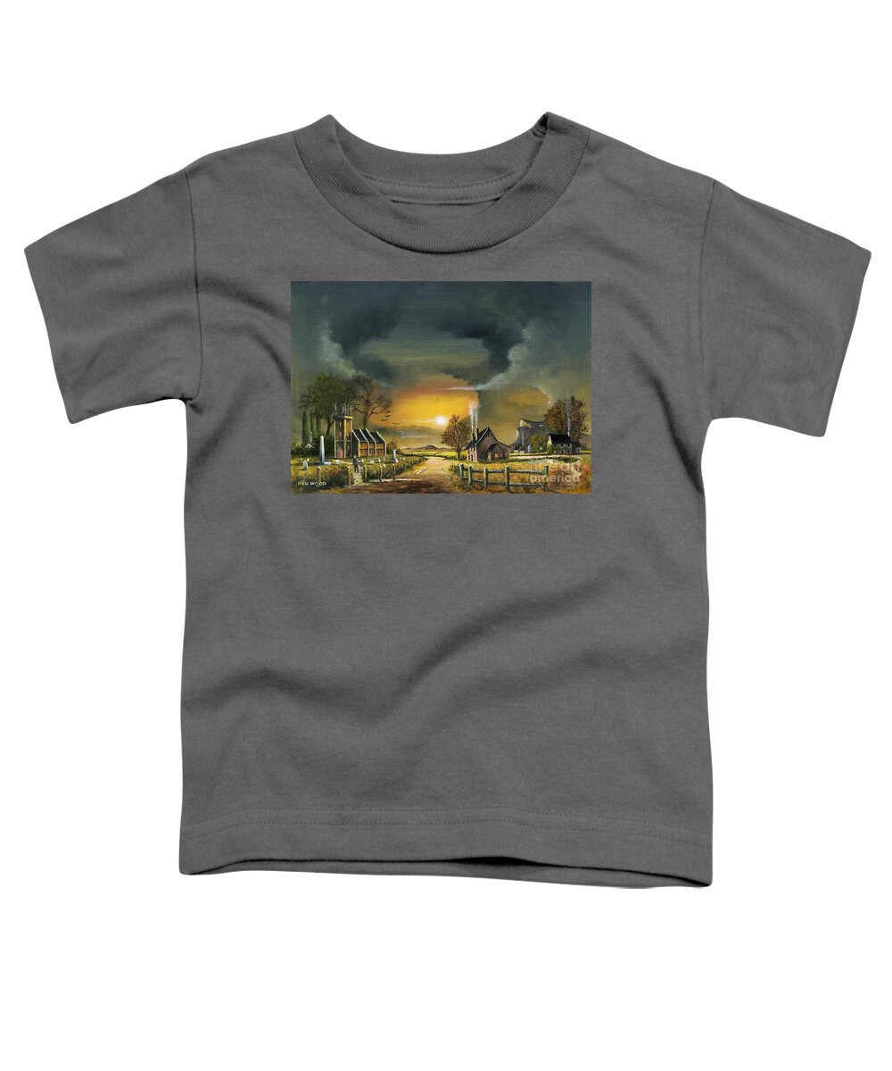 Countryside Toddler T-Shirt featuring the painting End Of The Day - Old England by Ken Wood