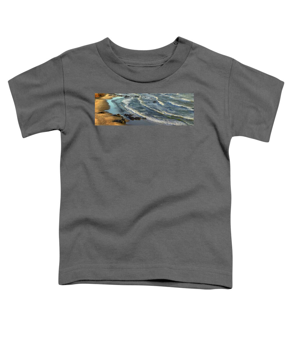 Feb0514 Toddler T-Shirt featuring the photograph Incoming Waves At Bandon Beach Oregon #2 by Tim Fitzharris