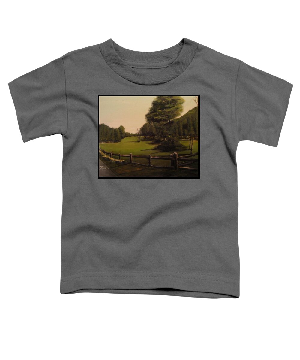Fineartamerica.com Toddler T-Shirt featuring the painting Landscape of Duxbury Golf Course - Image of Original Oil Painting #3 by Diane Strain