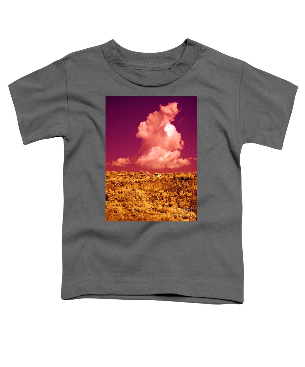 Tufa Wall Toddler T-Shirt featuring the photograph Lubriano, Italy, Infrared Photo #2 by Tim Holt