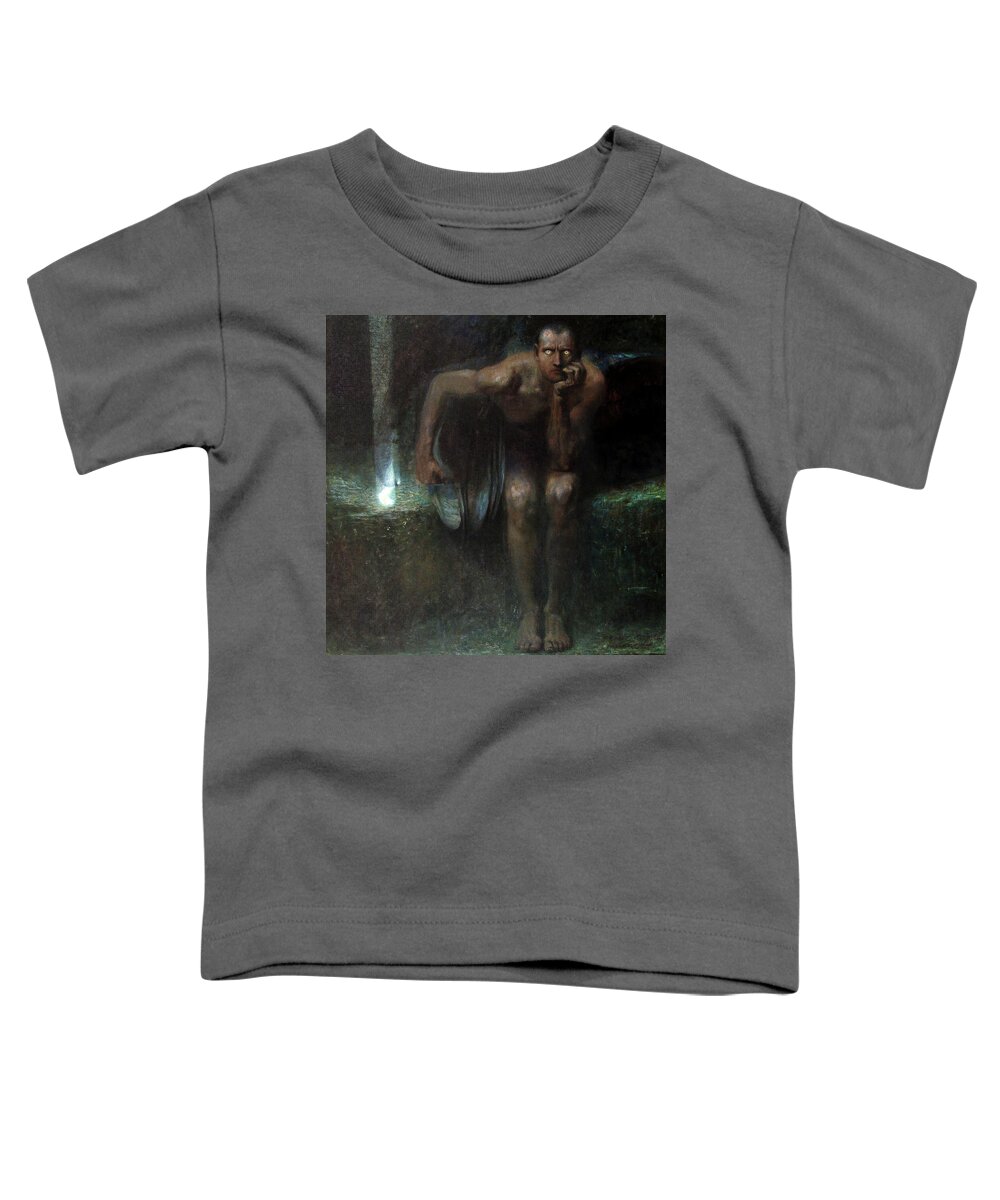 Symbolism Toddler T-Shirt featuring the painting Lucifer by Franz von Stuck