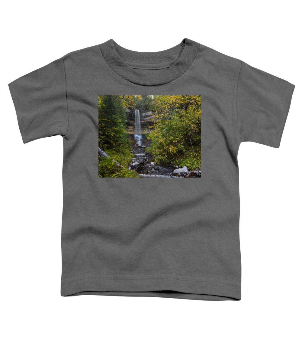 Autumn Toddler T-Shirt featuring the photograph Munising Falls #2 by Jack R Perry