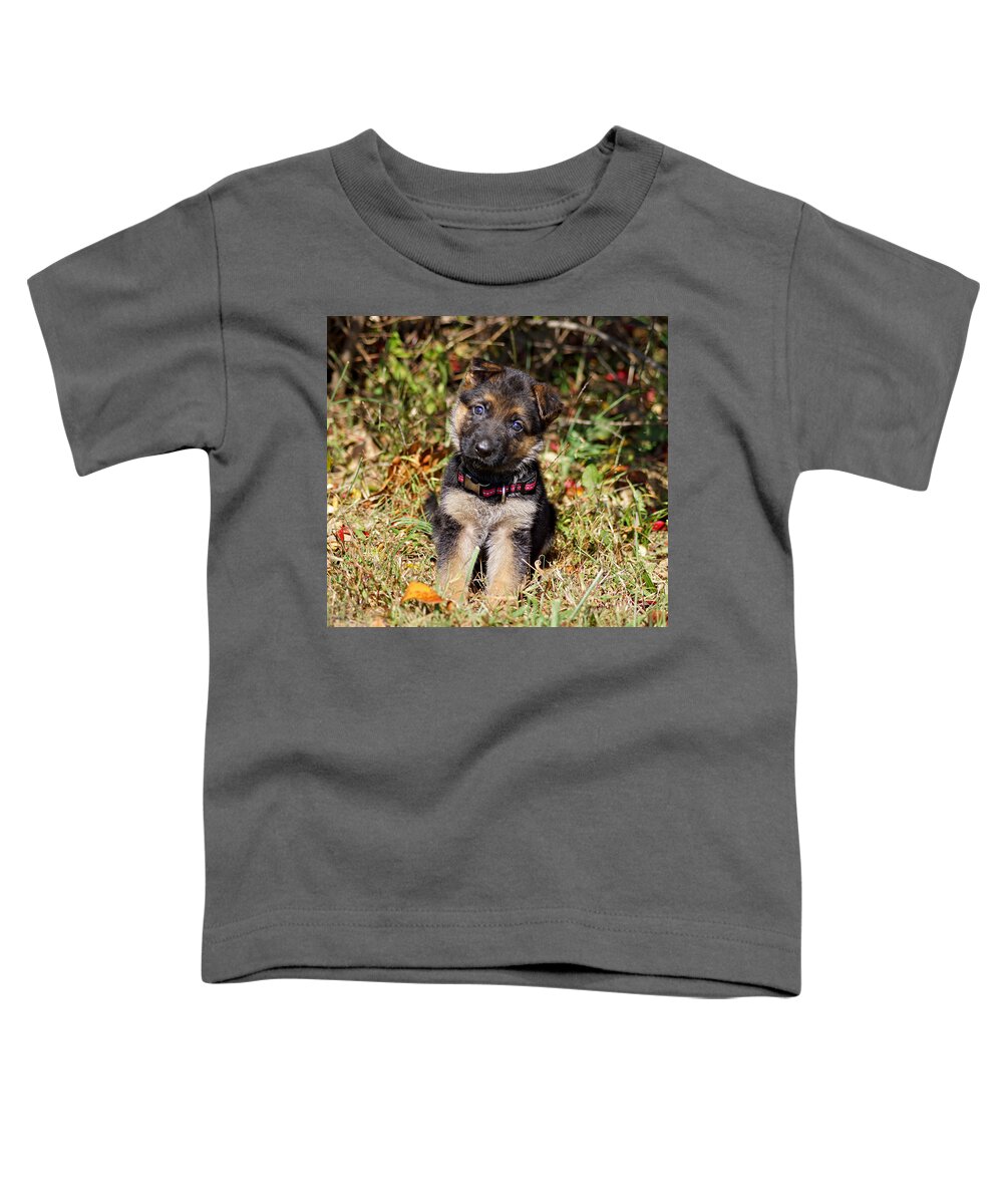 German Shepherd Toddler T-Shirt featuring the photograph Pretty Puppy #2 by Sandy Keeton