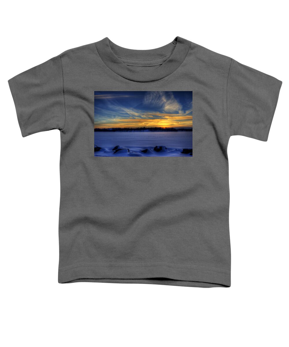 Snow Toddler T-Shirt featuring the photograph Winter Sunset #2 by David Dufresne
