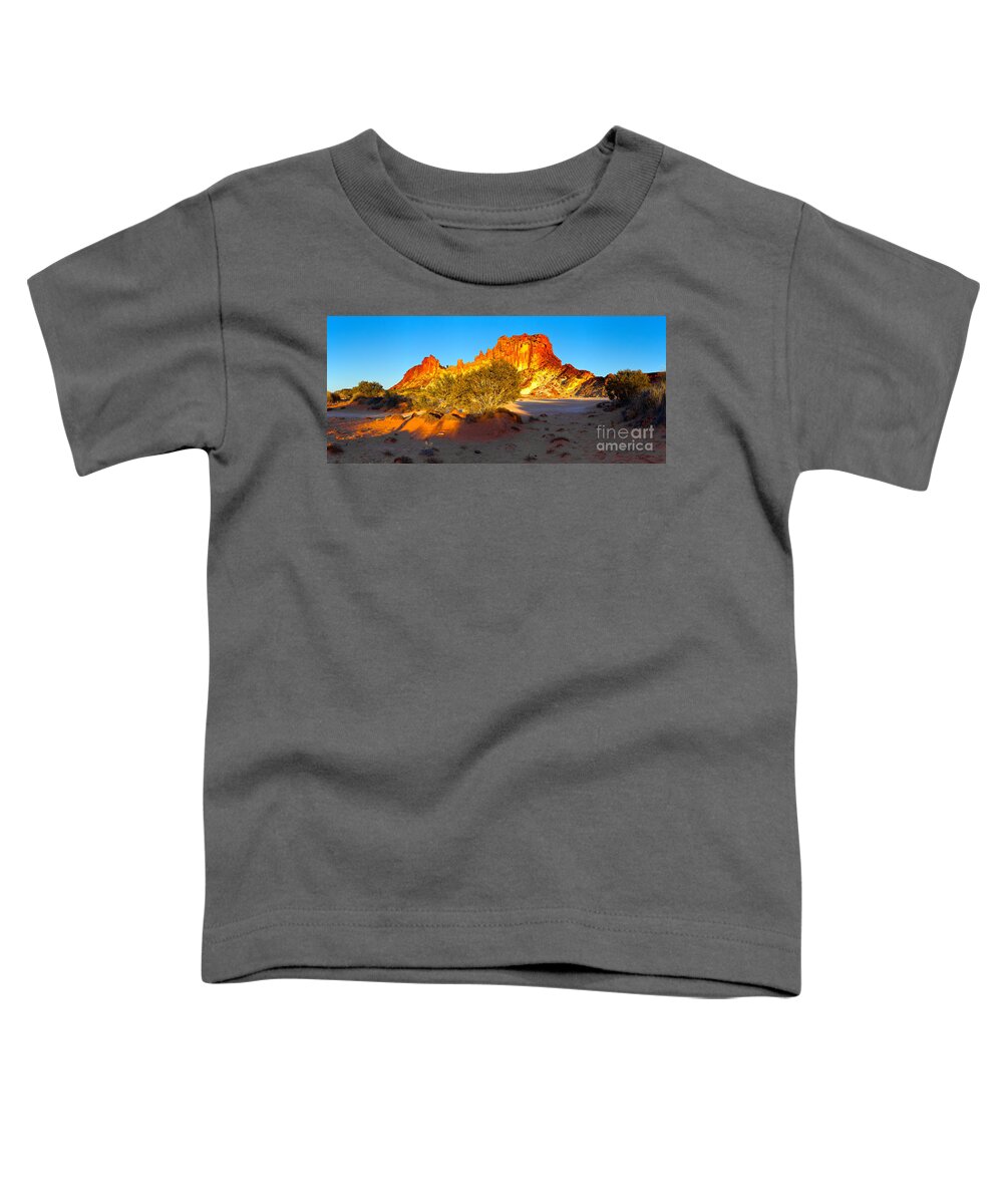 Rainbow Valley Outback Landscape Central Australia Australian Northern Territory Panorama Panoramic Clay Pan Dry Arid Toddler T-Shirt featuring the photograph Rainbow Valley #27 by Bill Robinson
