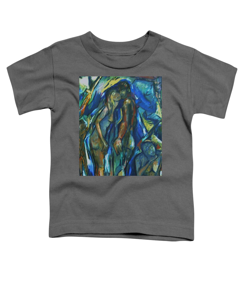 Figures Toddler T-Shirt featuring the painting Punchy by Dawn Fisher