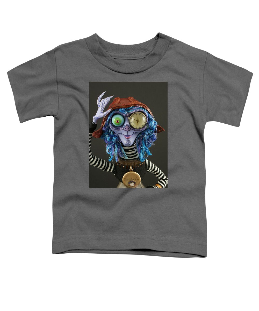 Time Collector Toddler T-Shirt featuring the sculpture Time Collector #4 by Judy Henninger