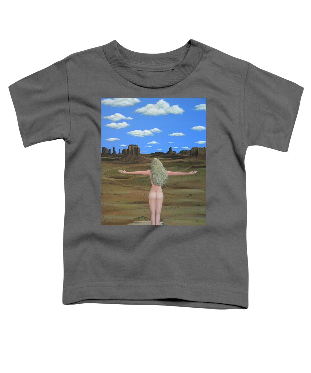 Mountains Toddler T-Shirt featuring the painting Freedom by Lance Headlee