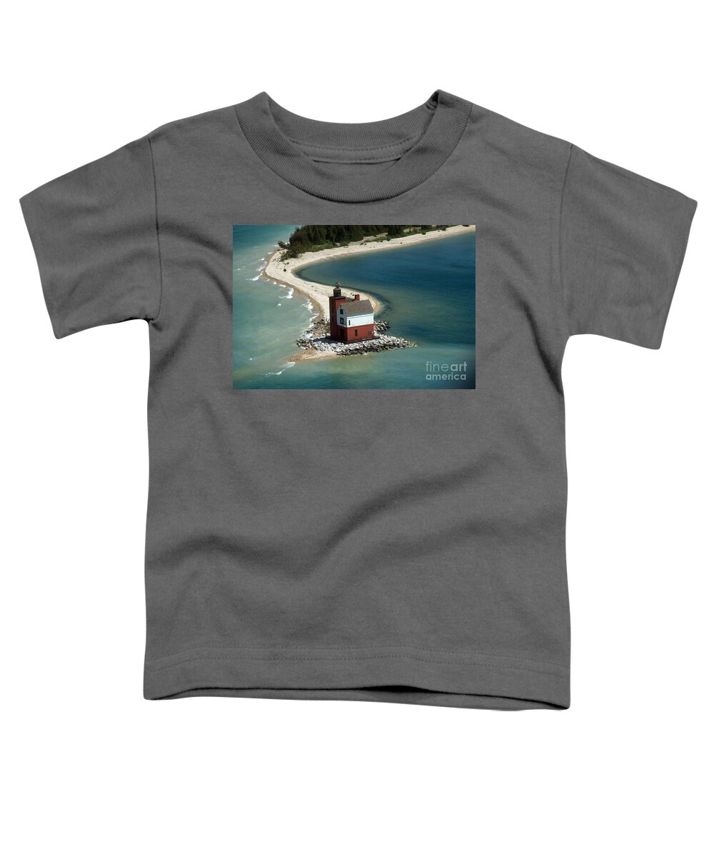 Lighthouse Toddler T-Shirt featuring the photograph Round Island Lighthouse, Mi #4 by Bruce Roberts