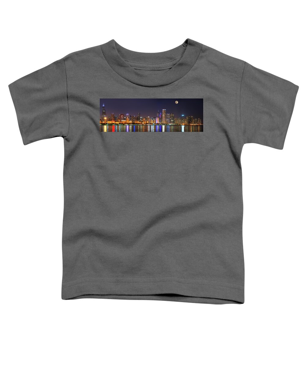 Photography Toddler T-Shirt featuring the photograph Chicago Skyline With Cubs World Series #5 by Panoramic Images