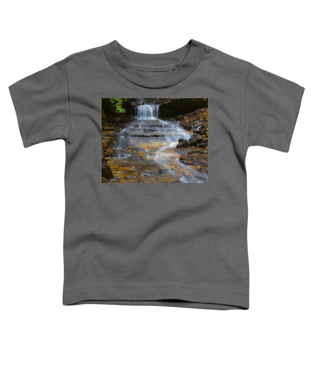 Autumn Toddler T-Shirt featuring the photograph Horseshoe Falls #6 by Jack R Perry