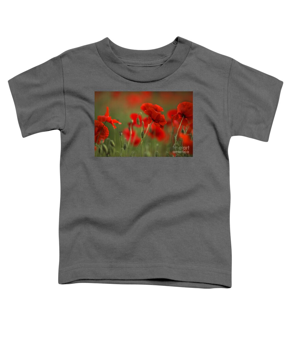 Poppy Toddler T-Shirt featuring the photograph Red #6 by Nailia Schwarz