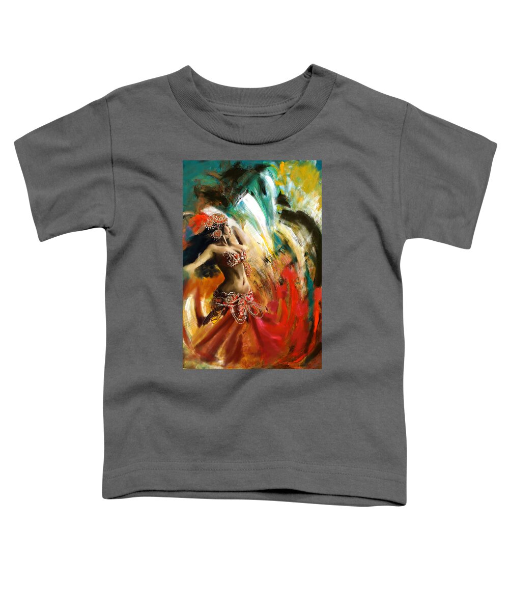 Belly Dance Art Toddler T-Shirt featuring the painting Abstract Belly Dancer 19 by Corporate Art Task Force