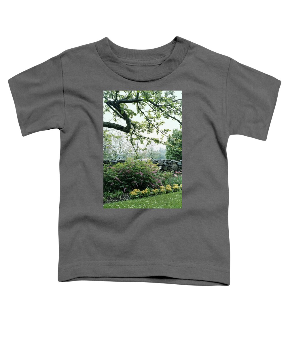 Nobody Toddler T-Shirt featuring the photograph A Flower Bed In Mrs. Frank Audibert's Garden by Samuel H. Gottscho
