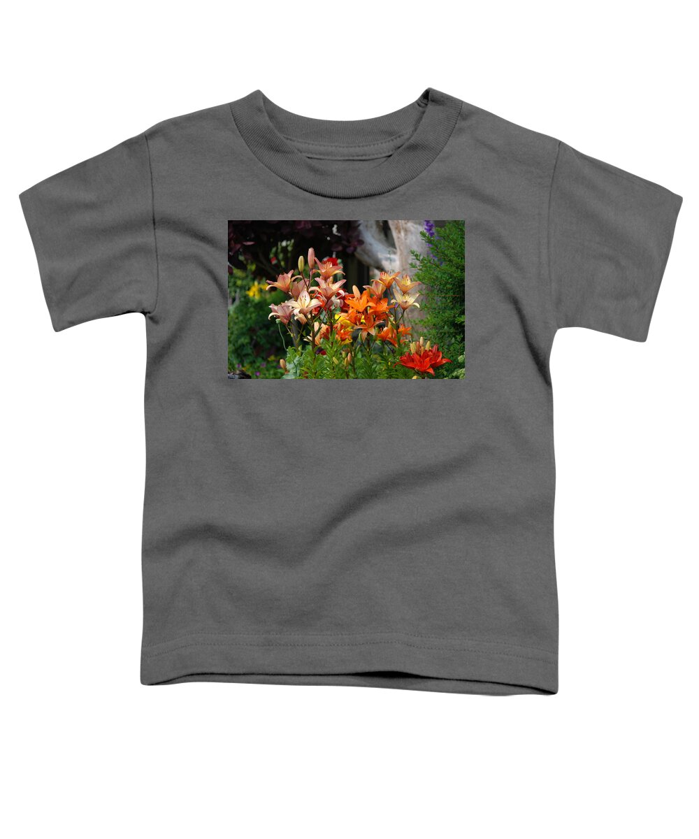 Lillies Toddler T-Shirt featuring the photograph A Garden of Lillys for Susan by Kathy Paynter