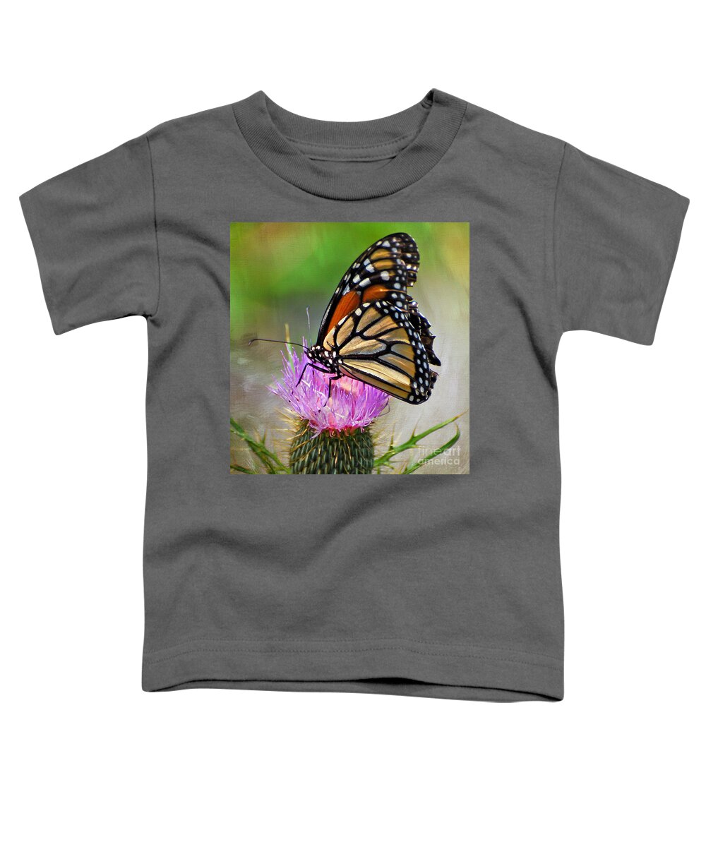 Monarch Butterfly Toddler T-Shirt featuring the photograph A Harvest To The Eye by Kerri Farley