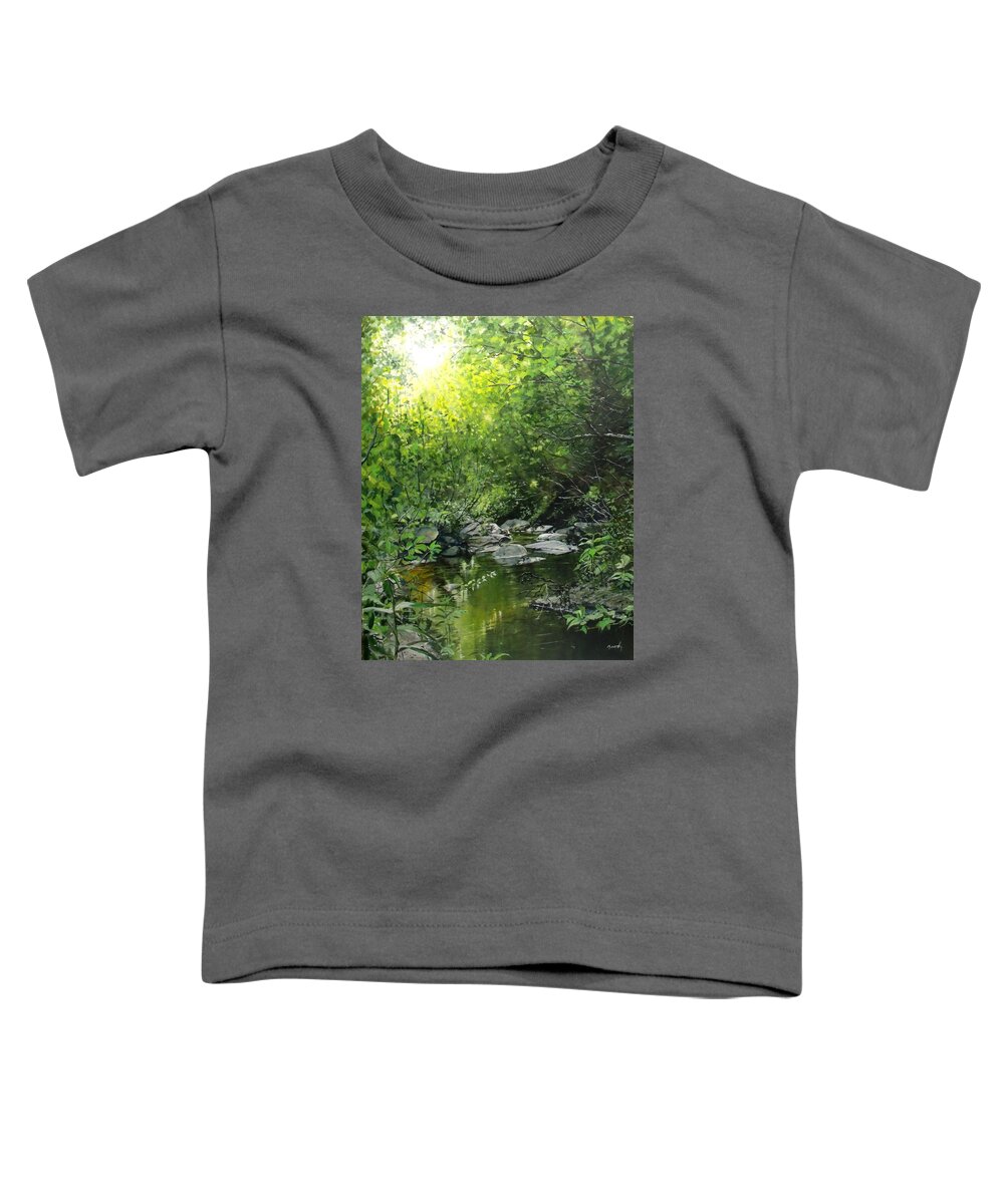 Landscape Toddler T-Shirt featuring the painting A Road Less Traveled by William Brody