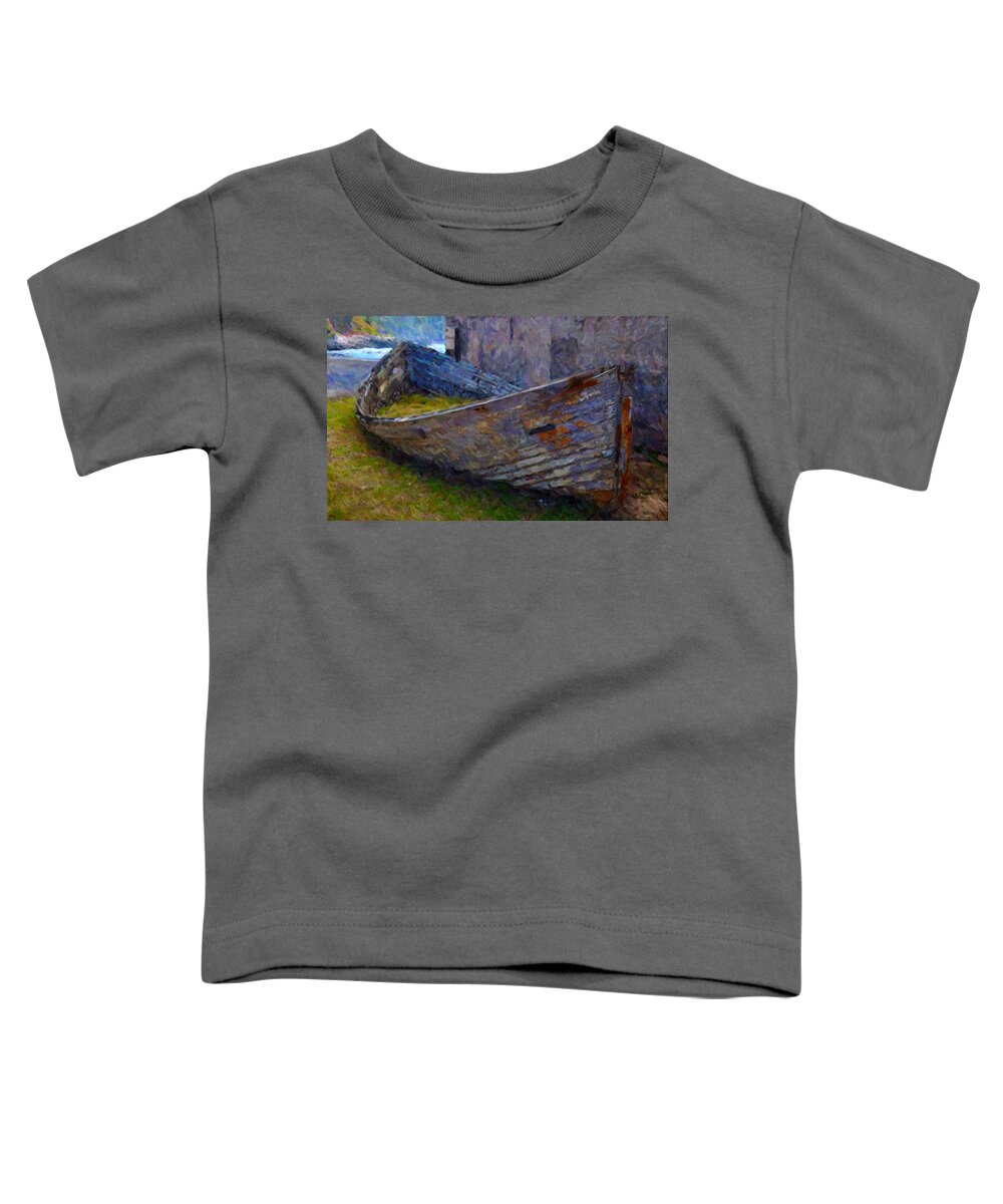 Poster Toddler T-Shirt featuring the digital art Abandoned Boat by Chuck Mountain