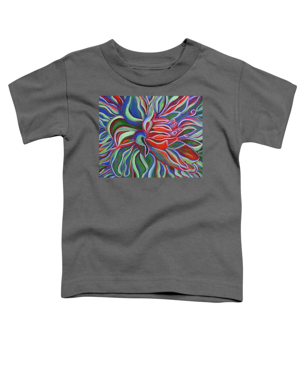 Abstract Toddler T-Shirt featuring the painting Abstract Flower by Janice Dunbar