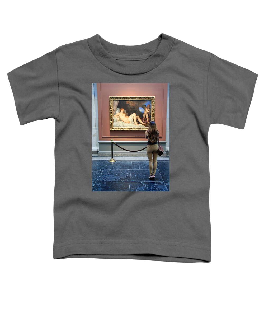 Danae Toddler T-Shirt featuring the photograph Admiring Danae by Cora Wandel