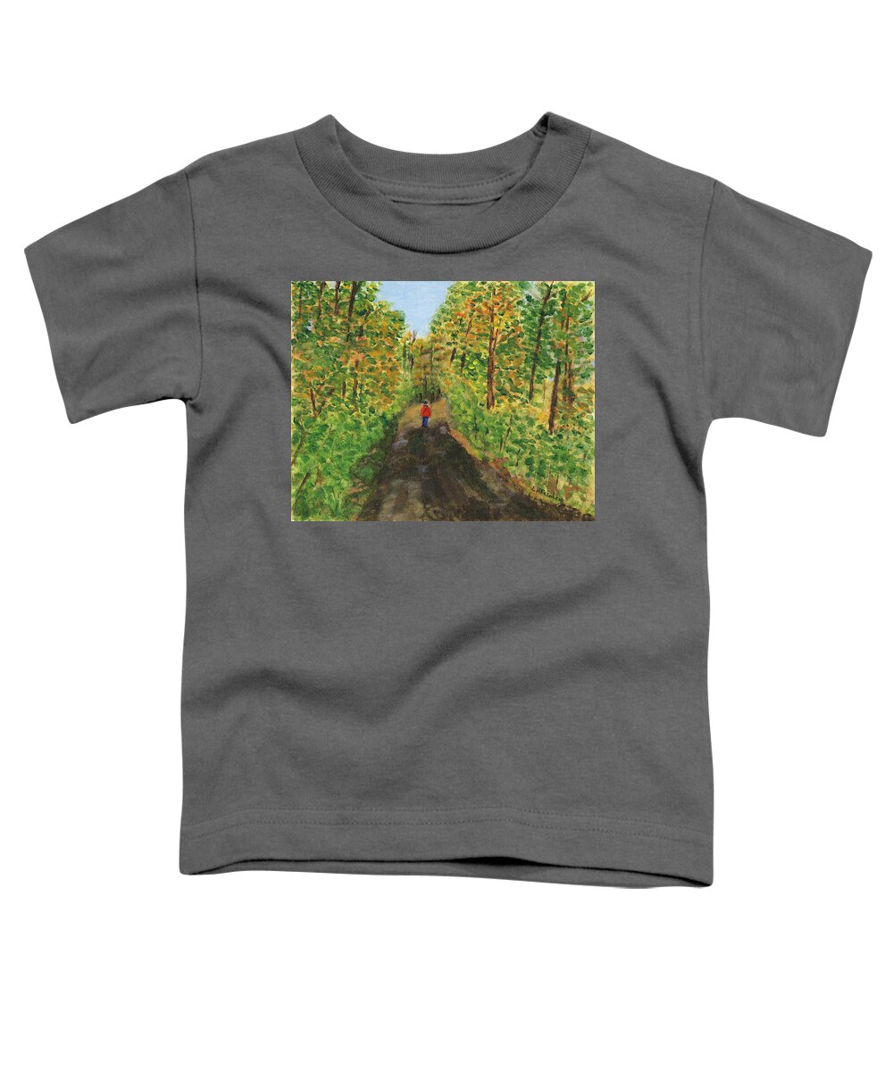 Landscape Toddler T-Shirt featuring the painting After the Rain by Linda Feinberg
