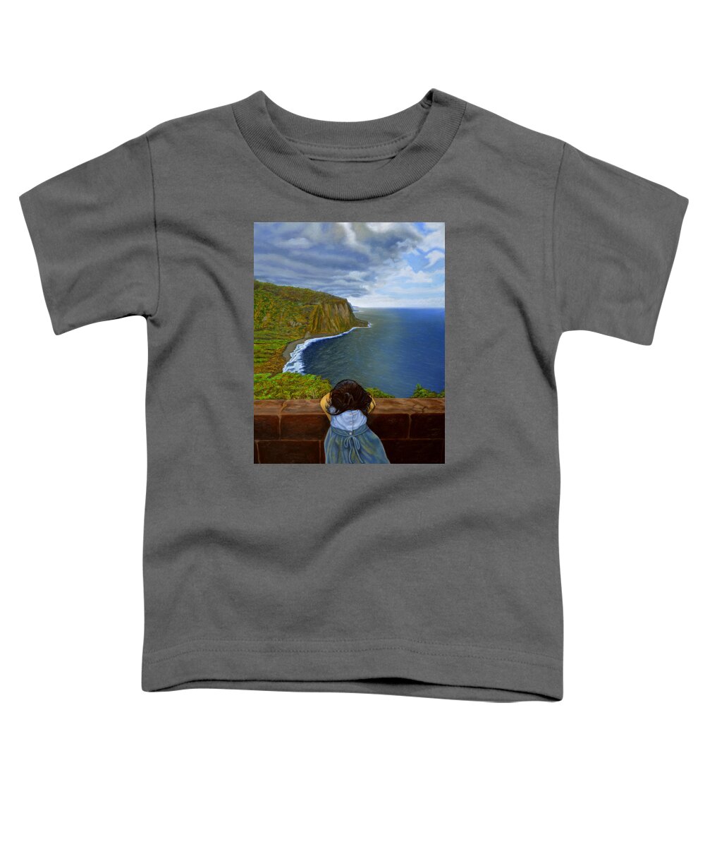 Little Girl Toddler T-Shirt featuring the painting Amelie-An 's World by Thu Nguyen