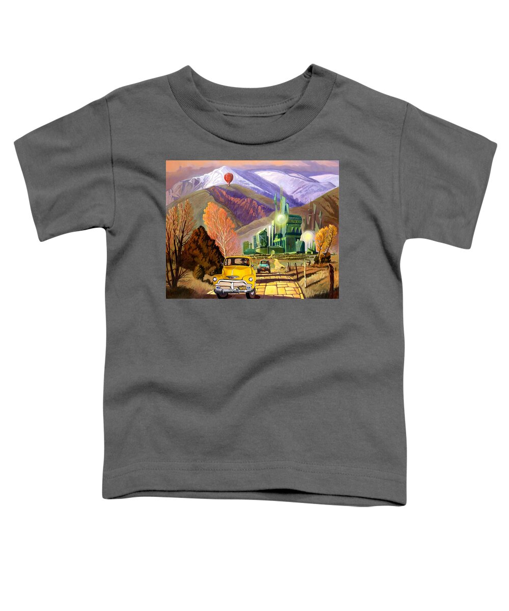 Parody Toddler T-Shirt featuring the painting Trucks in Oz by Art West