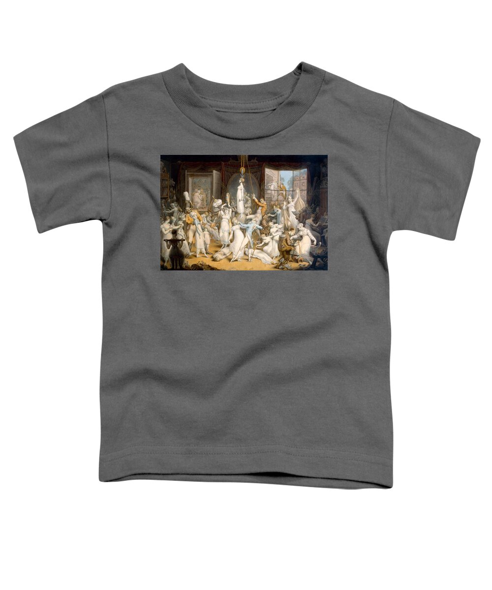 Elegant Toddler T-Shirt featuring the drawing An Elegant Establishment For Young by Edward Francis Burney