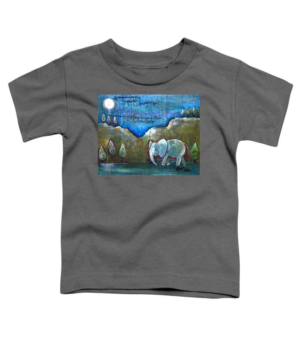Elephant Toddler T-Shirt featuring the painting An Elephant for You by Laurie Maves ART