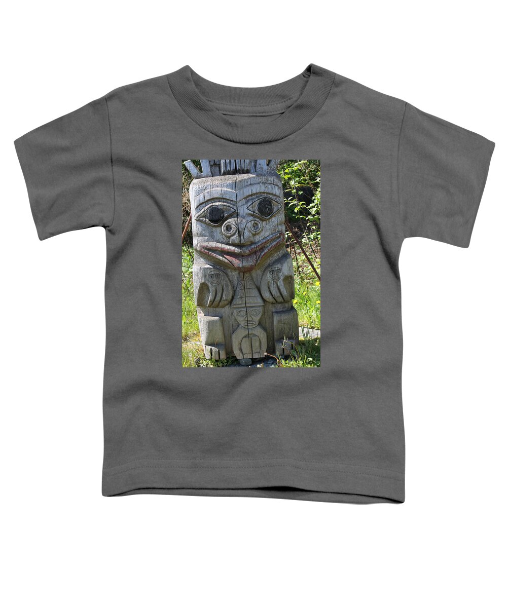 Ancient Toddler T-Shirt featuring the photograph Ancient Haida Totem by Nancy Sefton