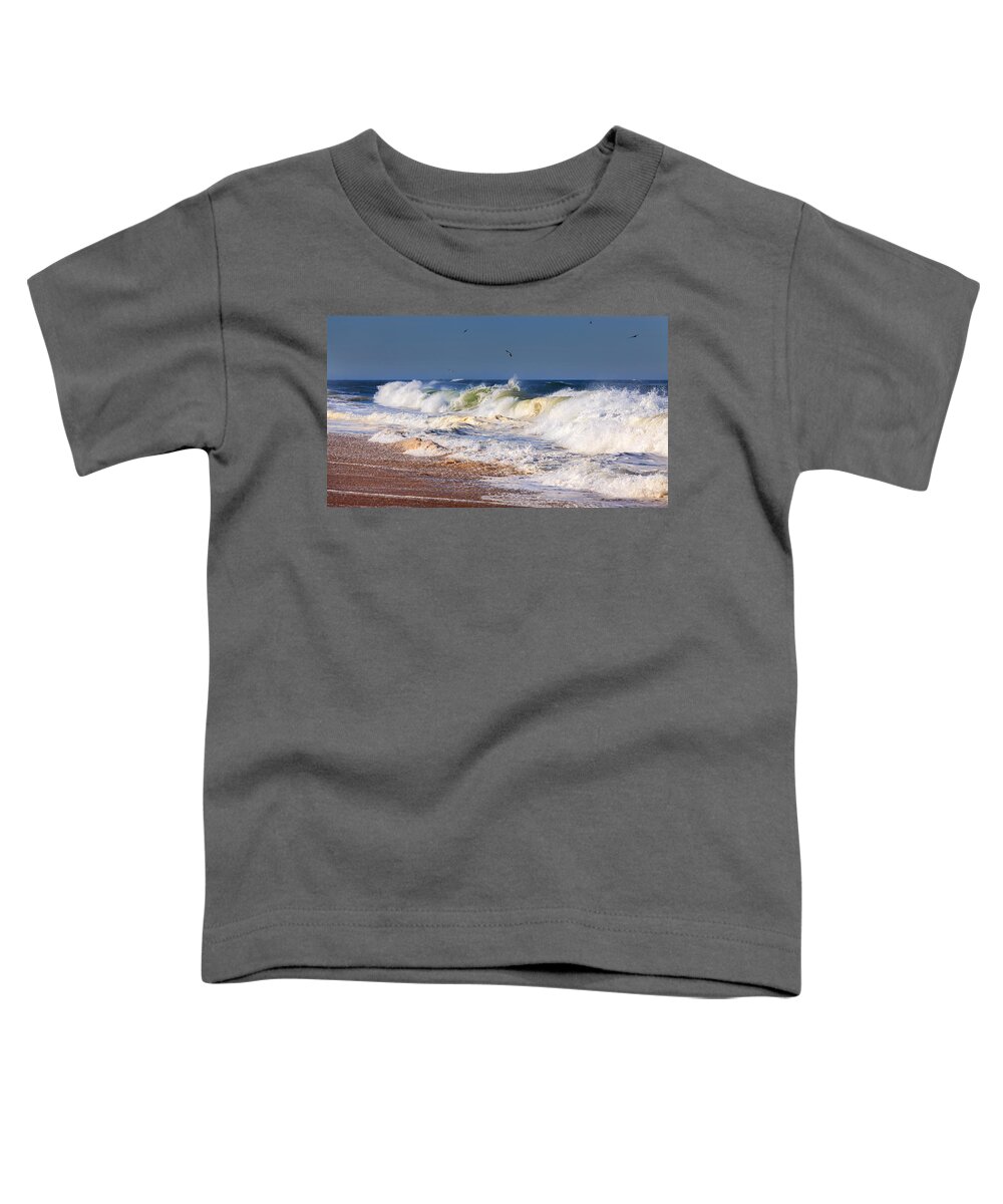 Beach Toddler T-Shirt featuring the photograph Angry Sea by Bill Wakeley