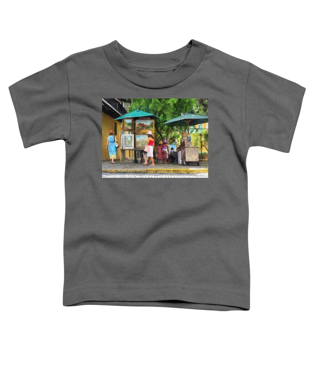 Art Toddler T-Shirt featuring the photograph Art Show in San Juan by Susan Savad