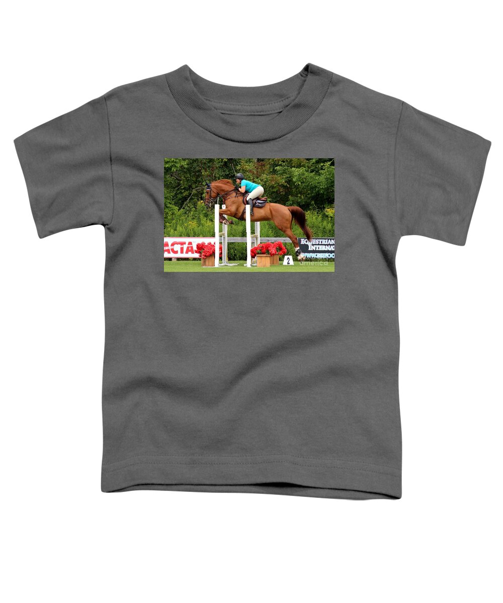 Horse Toddler T-Shirt featuring the photograph At-c-jumper153 by Janice Byer