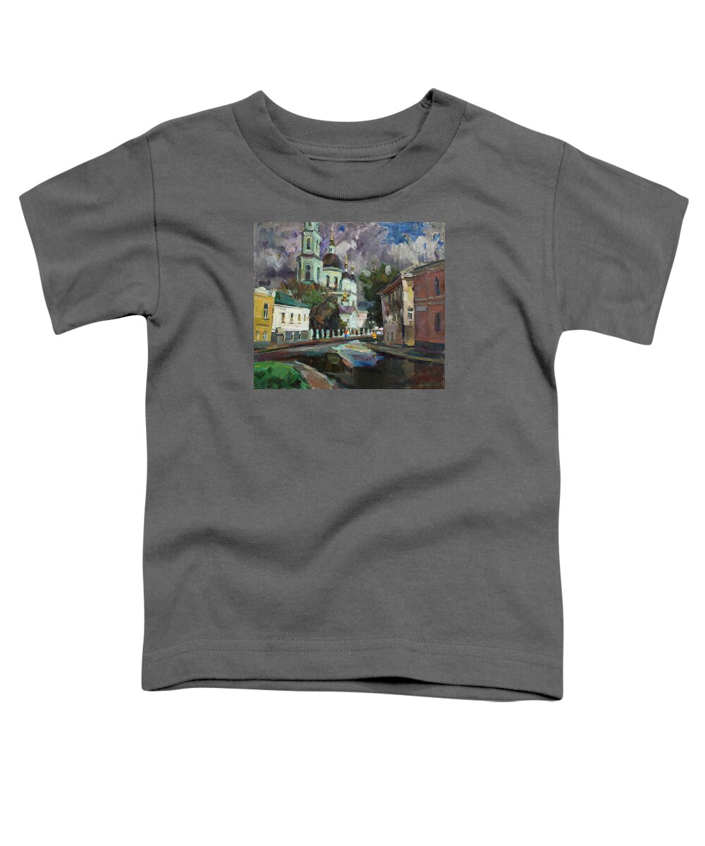 City Toddler T-Shirt featuring the painting At the church Sergius in Moscow by Juliya Zhukova