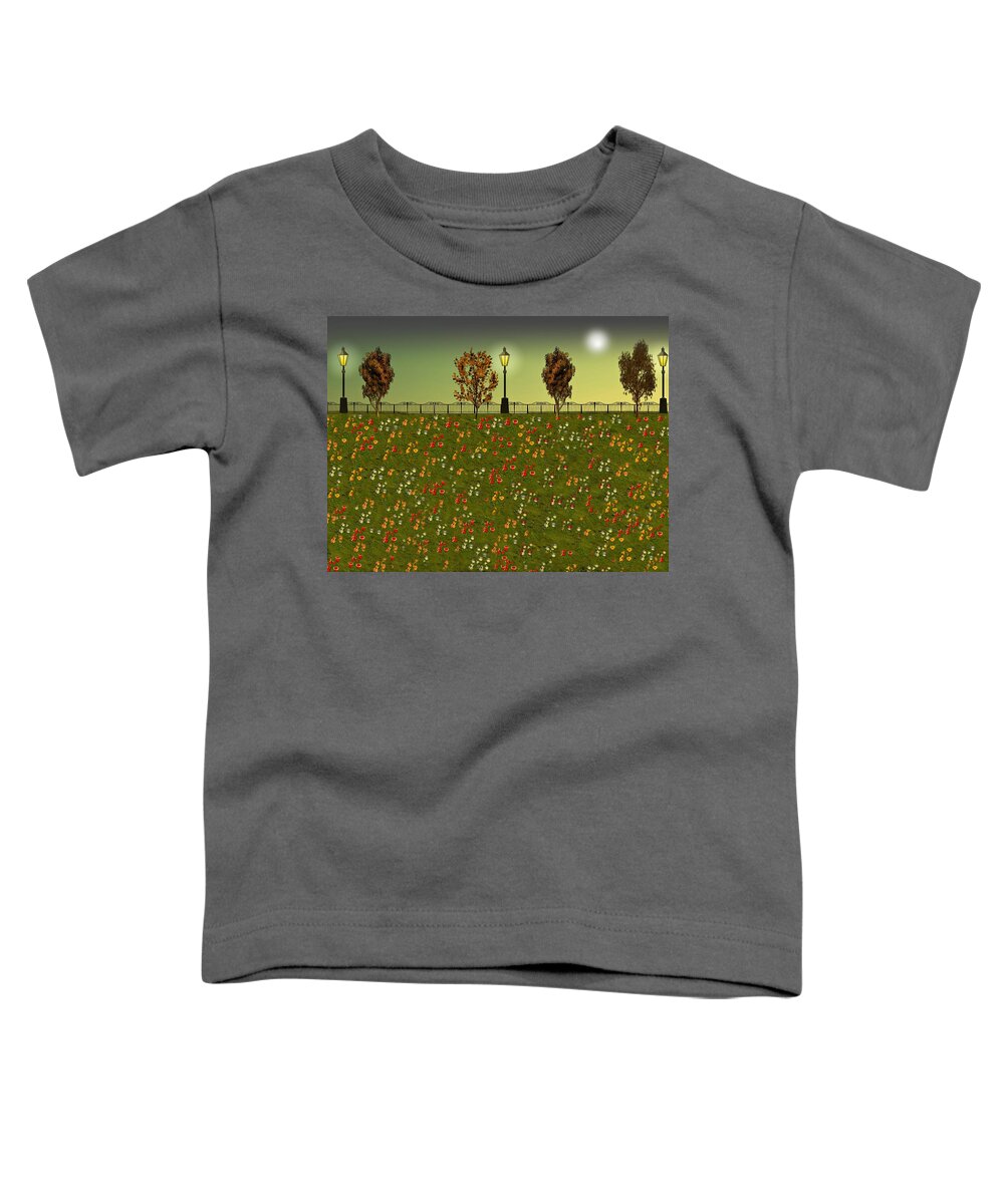 Grass Toddler T-Shirt featuring the digital art Autumn Evening Flowers by David Dehner