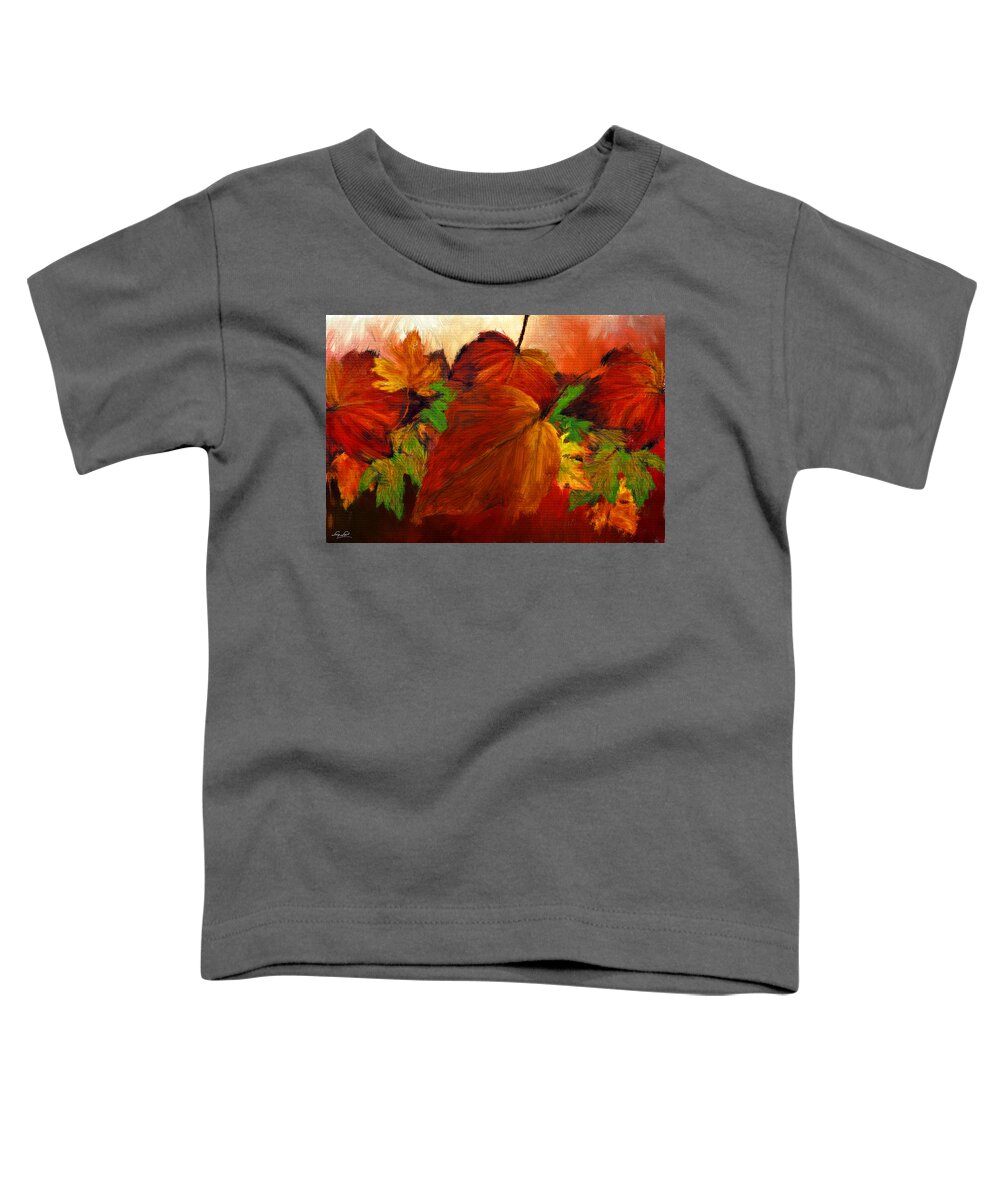 Four Seasons Toddler T-Shirt featuring the digital art Autumn Passion by Lourry Legarde