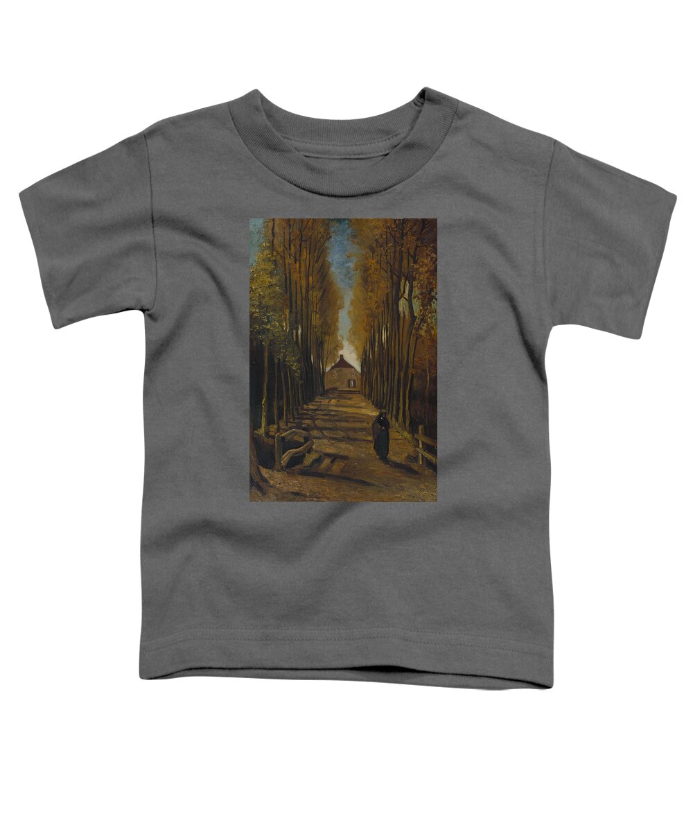 Vincent Van Gogh Toddler T-Shirt featuring the painting Avenue Of Poplars In Autumn by Vincent Van Gogh
