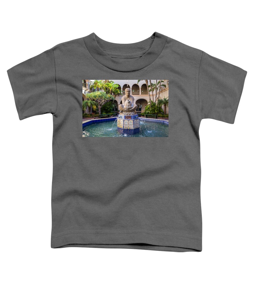 House Of Hospitality Courtyard Toddler T-Shirt featuring the photograph Aztec Woman of Tehuantepec Fountain At Balboa Park by Priya Ghose