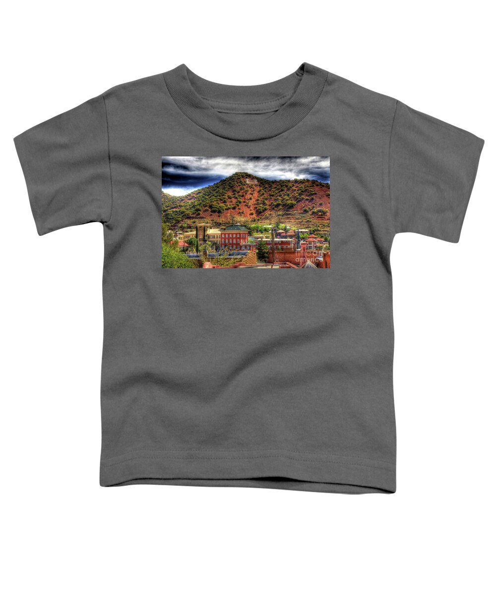 B Toddler T-Shirt featuring the photograph B Hill Over Historic Bisbee by Charlene Mitchell