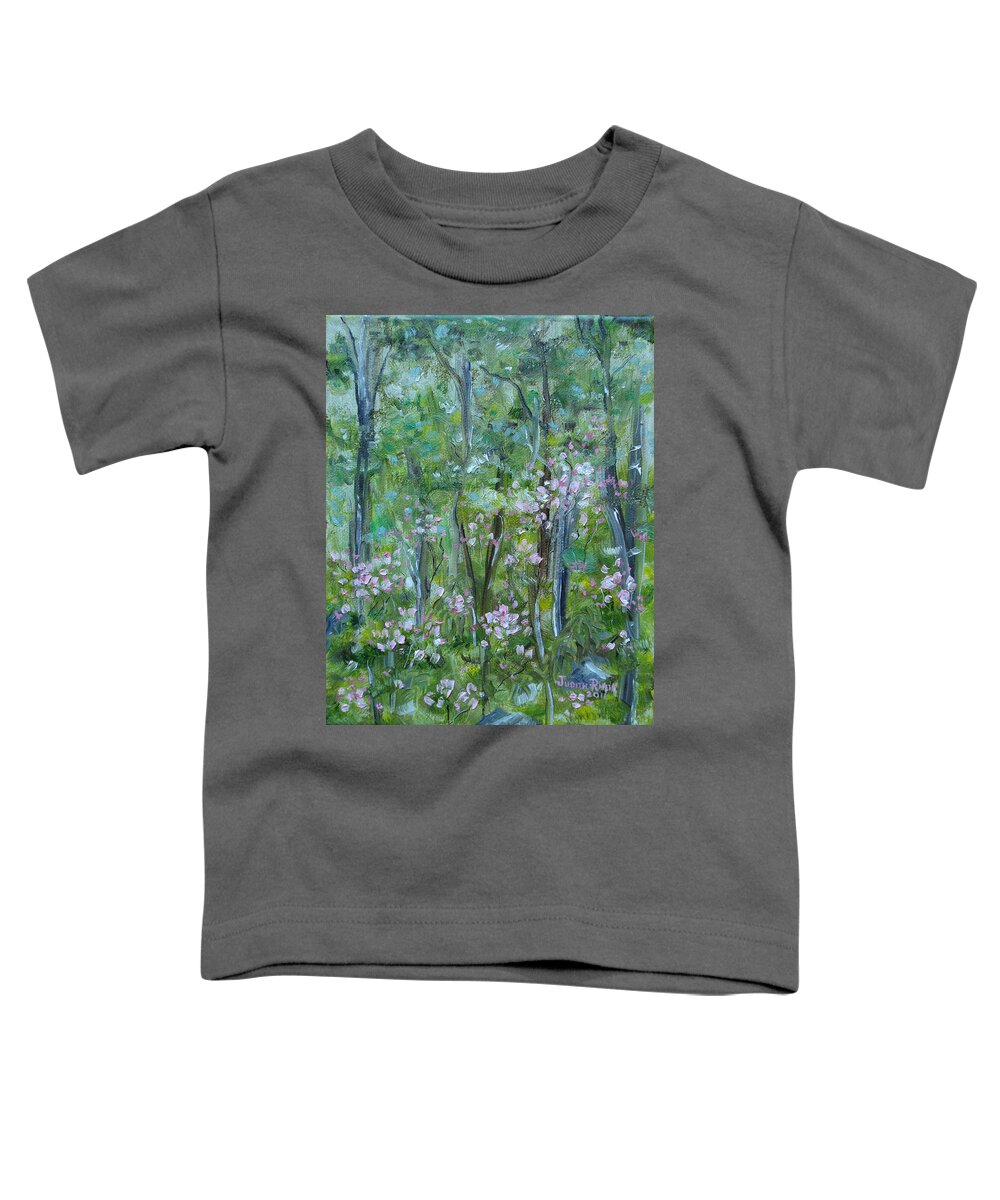 Mountain Laurel Toddler T-Shirt featuring the painting Backyard Mountain Laurel by Judith Rhue