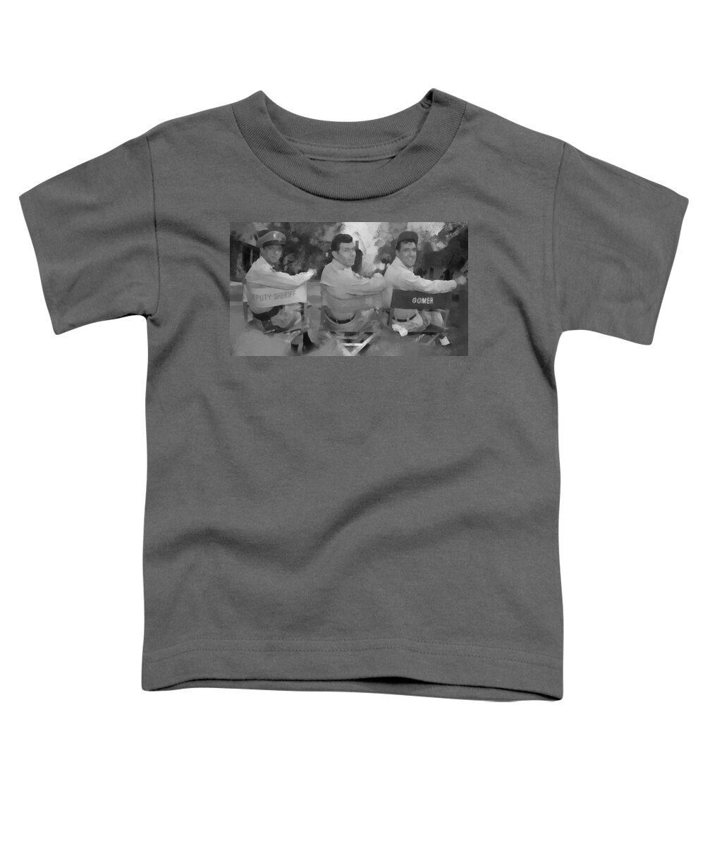 Barney Fife Toddler T-Shirt featuring the digital art Barney Andy and Gomer by Paulette B Wright