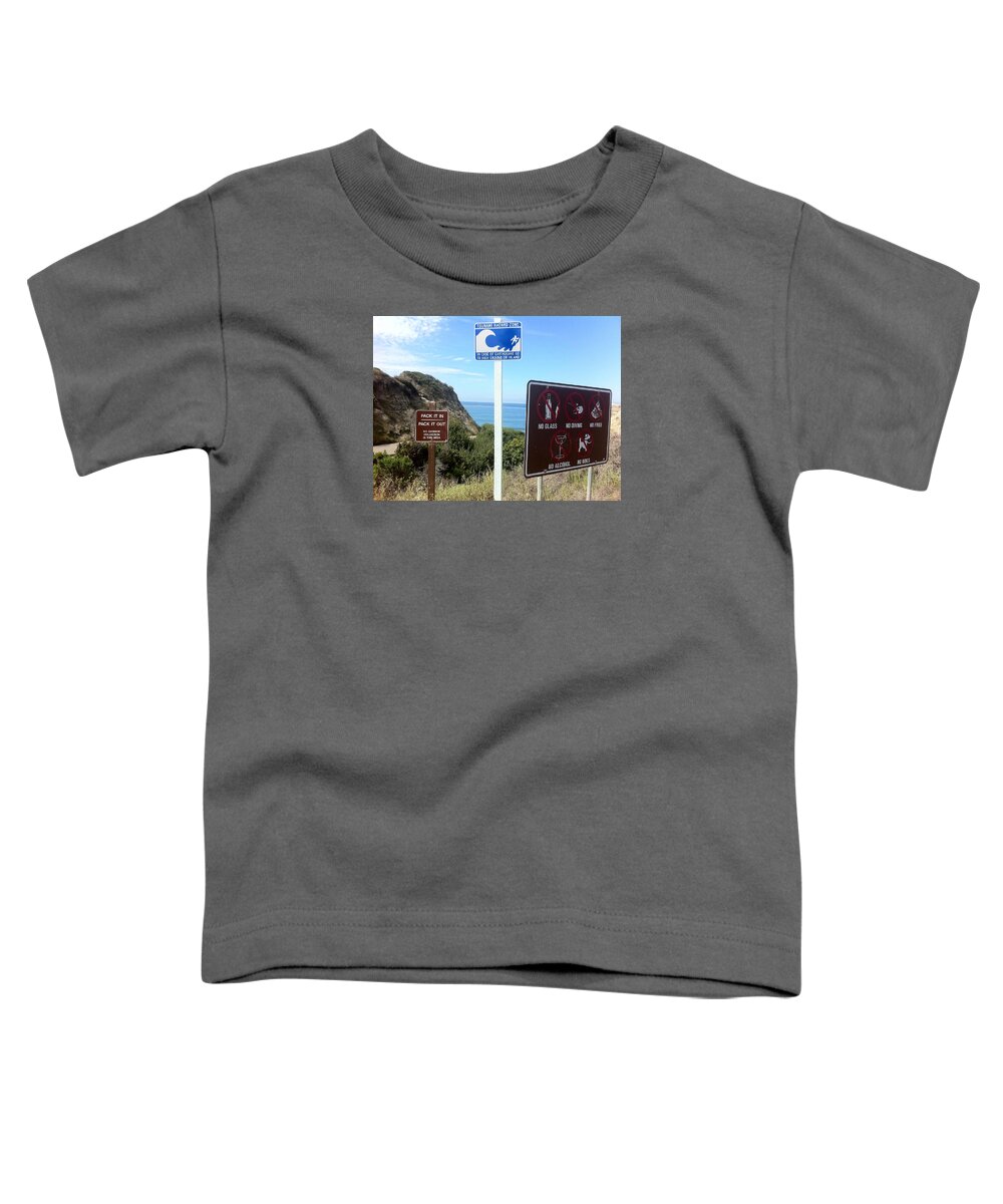Signsprint Framed Prints Toddler T-Shirt featuring the photograph Beach Signs San Clemente by Paul Carter