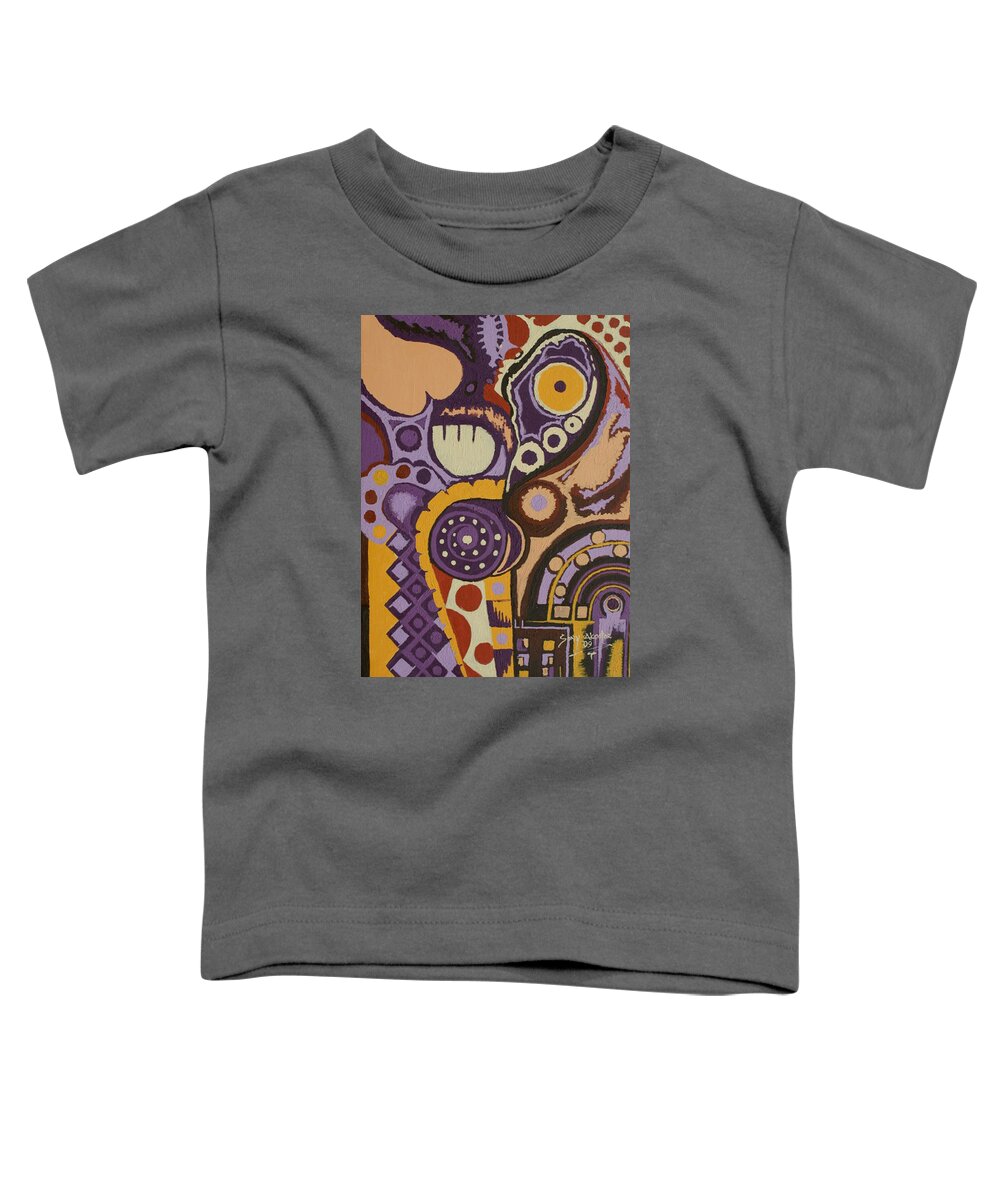 Abstract Toddler T-Shirt featuring the painting Bed of Roses 2 by Sony Ejiro Miller